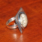 СРЕБЪРЕН ПРЪСТЕН - КВАДРАТ, С МУШРУМ ЯСПИС